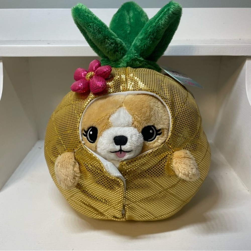SQUISHABLE‎ Undercover Corgi Dog Plush in Pineapple JUSTICE NWT Easter Basket